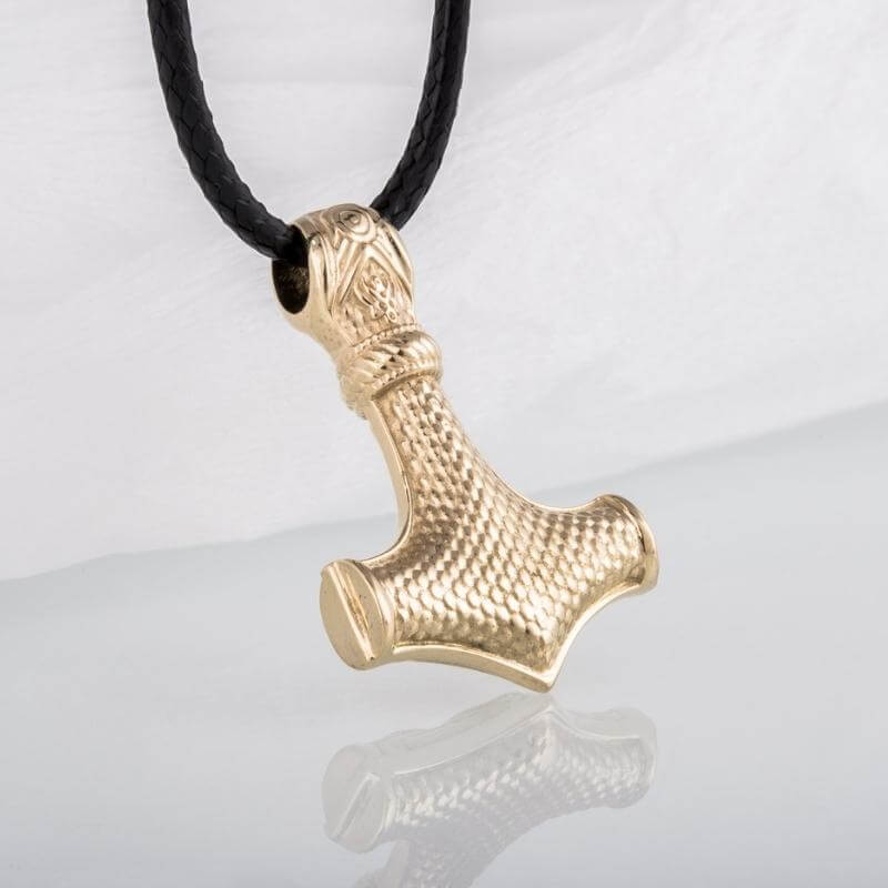 Men Viking Stainless Steel Wolf Necklace Thor Hammer Mjolnir Pendant Gold  Black | eBay